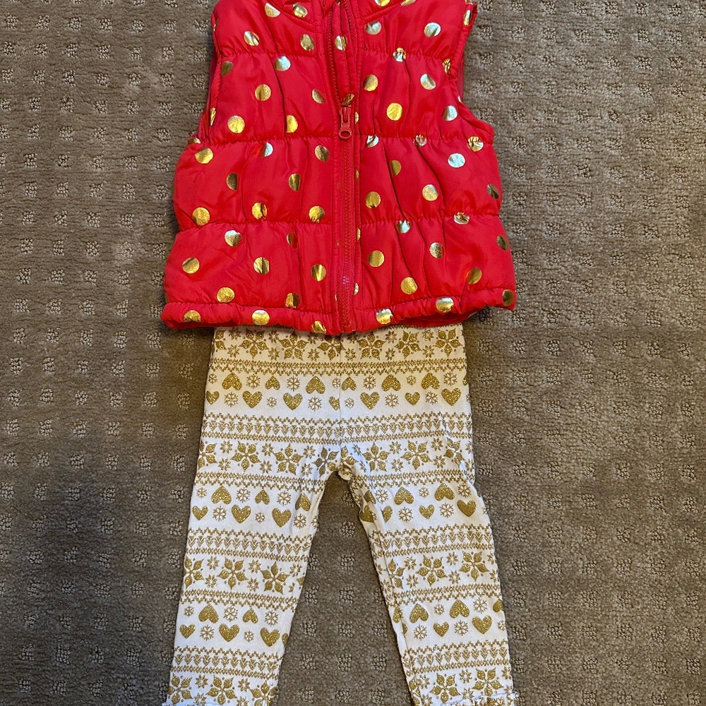Healthtex baby vest and sparkle leggings